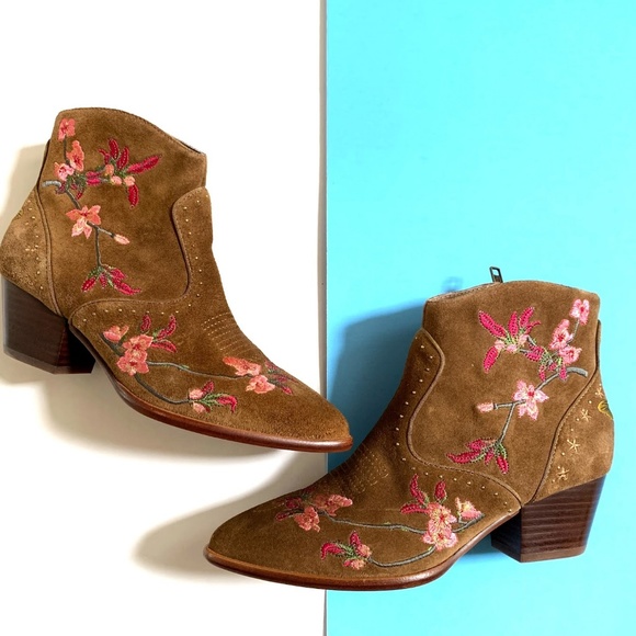 Ash | Heidi Embroidered Western Ankle Booties - Picture 7 of 8